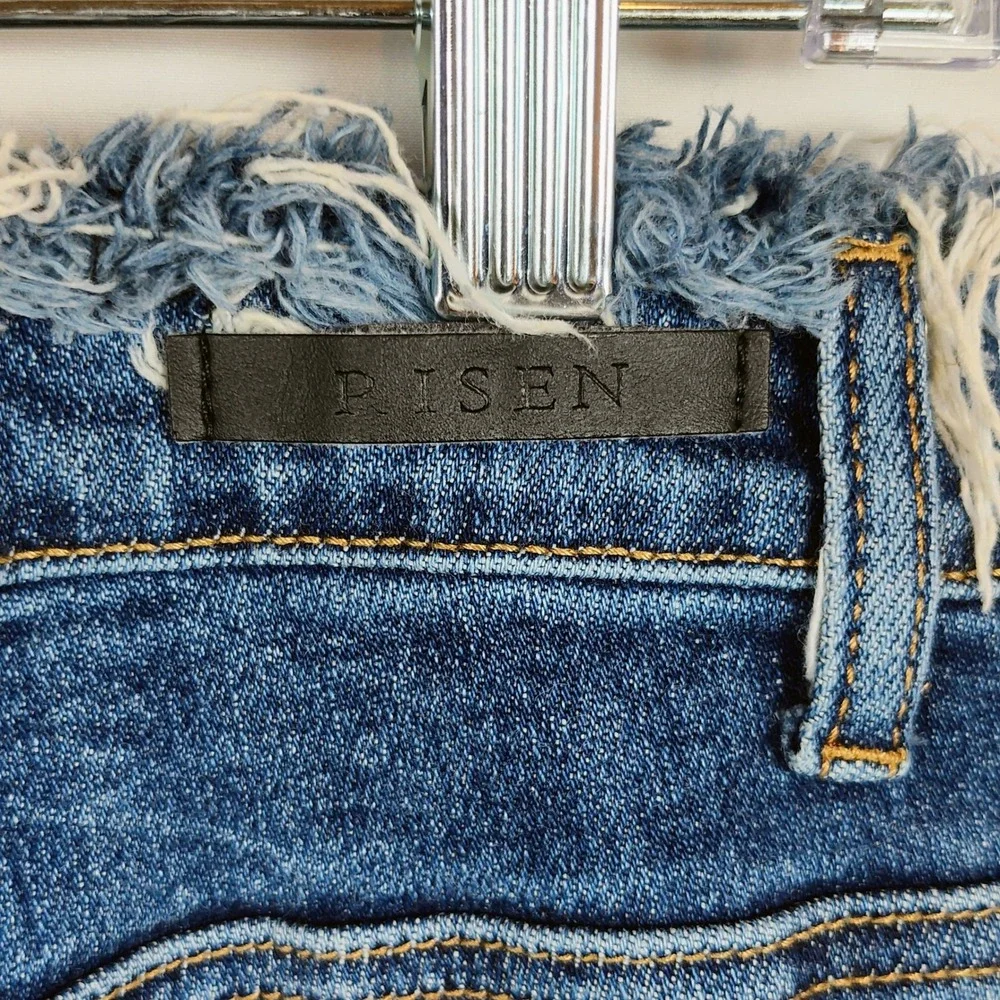 Risen Los Angeles Distressed Jeans Women's 13/31 Raw Waist Raw Hem